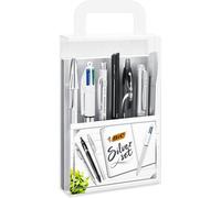 Bic Silver Set - 1 Notebook, 3 Ball Pens/1 Gel Pen/1 Roller Pen/1 Permanent Mar