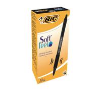 BIC Soft Feel Clic Grip Ballpoint Pens Black or Blue Pens box of 12 pens 1.0mm