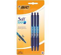 BIC Soft Feel Clic Grip Pen - Blue, Pack of 3
