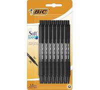 BIC Soft Feel Click Grip Ballpoint Pens, 1.0 mm Retractable Point, Soft-Touch R