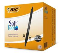 BIC Soft Feel Retractable Ballpoint Pens, Black Ink, Box Of 36