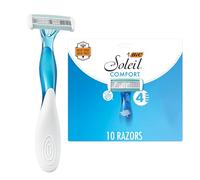 BIC Soleil Comfort Women’s Disposable Razors for Summer, Flexible Blades for a Closer Shave and Less Irritation, Shaving Razor With 4 Blades, 10 Count Pack