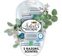 BIC Soleil Escape Women's Disposable Razors With 5 Blades for a Sensorial Experience and Comfortable Shave, Pack of Jasmine & Eucalyptus Scented Handle Shaving Razors for Women, 2 Count