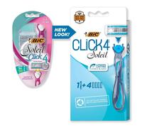 BIC Soleil Bella Click Women's 4-Blade Disposable Razor, 1 Handle and 4 Cartridges