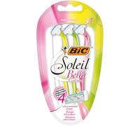 BIC Soleil Bella Colours 4-Blade Lady Razors - Pack of 3 - Spring Mounted Blades with Pivoting Head for Ultra Smooth Shave