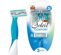 BIC Soleil Comfort 4-Blade Disposable Razors for Women Sensitive Skin Razor for a Smooth and Close Shave 3 Piece Razor Set