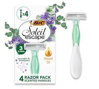 BIC Soleil Escape 3-Blades Lavender & Eucalyptus Women's Razors with Almond Oil Moisturizing Band - Pack of 4