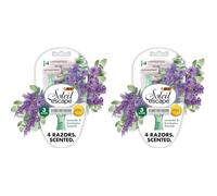 BIC Soleil Escape Scented Women's Disposable Razors, 3 Blades, Comfortable Shave, Lavender & Shaving Razors for Women, 4 Count (Pack of 2)