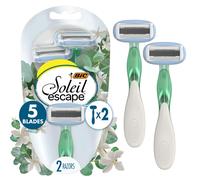 BIC Soleil Escape Women's Disposable Razors With 5 Blades for a Comfortable Shave, Pack of Jasmine & Eucalyptus Scented Handle Shaving Razors for Wome