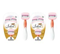 BIC Soleil Glide Disposable Razors for Women, 5 Blades With Shea Butter Moisture Bars For a Smooth Glide, 2 Piece Razor Set (Pack of 2)