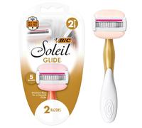 BIC Soleil Glide Disposable Razors for Women 5 Blades With Shea Butter Moisture Strip For a Smooth Glide 2 Piece Razor Set