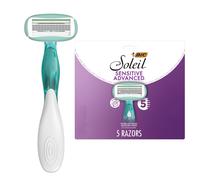 BIC Soleil Sensitive Advanced Disposable 5-Blade Razors, Summer-Ready Smoothness, 5-Pack