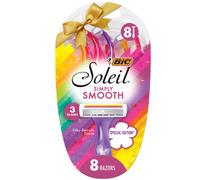 BIC Soleil Simply Smooth Women's Disposable Razors 3 Blades With Moisture Strip For a Silky Smooth Shave 8 Piece Razor Gift Set