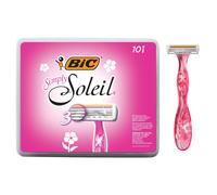 BIC Soleil Simply Smooth Women's Disposable Razors 3 Blades With Moisture Strip For a Silky Smooth Shave 10 Piece Razor Set