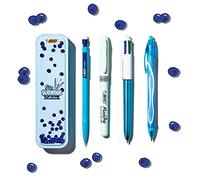 Bic Summer Blue Box: Gel Pen (0.7 mm), Mechanical Pencil, 4 Colour Ballpoint Pen (1 mm), Highlighter - Blue, Pack of 4