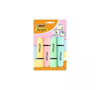 Bic Tank Highlighters Chisel Tip 1.2mm Pastel Yellow Pink Green & Blue Colours (Pack 4) - 517953