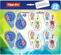 BIC Tipp-Ex Correction Tape Value Pack, Easy Correct & Mini Pocket Mouse Corrector Rollers, 96m of Coverage, White, Pack of 12