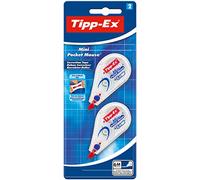 Bic Tipp-Ex Pocket Mini Pocket-Mouse Correction Tapes, Pack of 2 - with 6M-Long of Extra Tear-Resistant Plastic Tape