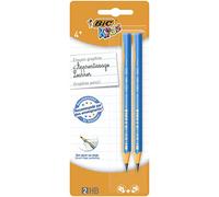 BIC Triangular Pencil HB BIC KIDS EVOLUTION 2 Assorted Colours - Pack of 2, Blue/Pink