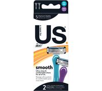 BIC Us. 5-Blade Unisex Disposable Razors For Men and Women Lubrication Strip For a Smooth Close Shave 2-Count