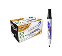 BIC Velleda 1701 Ecolutions Whiteboard Pens, Black, Box of 12 - Dry Erase Pens for Whiteboards in School or office