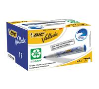 Bic Velleda 1701 Ecolutions Whiteboard Pens, Blue - Box of 12 - Dry Erase Pens for Whiteboards in School or Office.Bold Tip