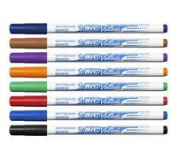 BIC Whiteboard Marker Velleda 1721 - Fine Bullet Tip 1.5 mm - Pack of 8 Assorted Colours