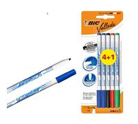 Bic Velleda 1721 Whiteboard Pens - Assorted Colours, Pack of 4+1 Bic Multicolor