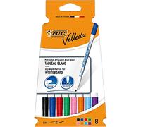 BIC Velleda 1721 Whiteboard Pens Fine Bullet Nib - Assorted Colours, Pack of 8
