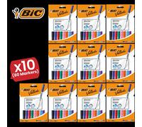 Bic Velleda 1741 Whiteboard Drywipe Assorted Marker - 10 Packs Bic Multicolor