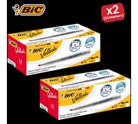 Bic Velleda 1741 Whiteboard Drywipe Markers Red - Box of 12 - 2 Packs Bic Multicolor