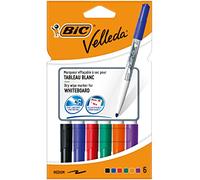 BIC VELLEDA 1741 DRYWIPE ASSORTED - PACK OF 6