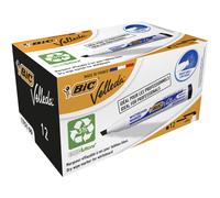 BIC Velleda 1751 ECOlutions Whiteboard Pens, Black, Box of 12 - Low-Odor Erasable Pens for Office or School