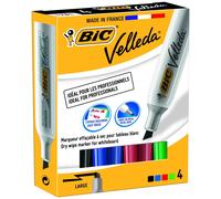 BIC Velleda 1781 Whiteboard Marker Chisel Tip - Assorted Colours, Pack of 4 Asso