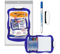 BIC Velleda Cliiip Whiteboard Set 21 x 31 cm Wiper 8 Erasable Markers Assorted Colours