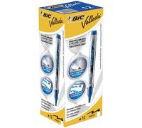BIC Velleda Liquid Ink Dry Wipe Pocket Markers - Blue (Pack of 12)