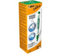 BIC Velleda Liquid Ink Dry Wipe Pocket Markers - Green (Pack of 12)