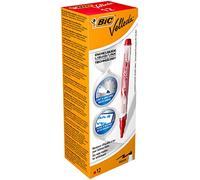 BIC Velleda Liquid Ink Dry Wipe Pocket Markers - Red (Pack of 12)