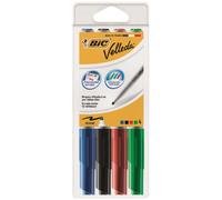 Bic Velleda Marker W/bd Dry-Wipe 1741 Fine Bullet Tip 1.4mm Line Wallet Assorted Ref 1199001744 [Pack 4] Free Finchley Refill Pen