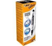BIC Velleda Liquid Ink Dry Wipe Pocket Markers - Black (Pack of 12)