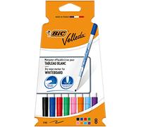 BIC Velleda Whiteboard Pens - Fine Whiteboard Marker Pens - Assorted Colours Pack of 8