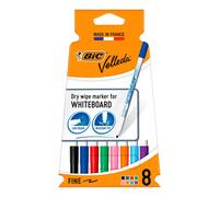 BIC Vellega Whiteboard Marker Assorted Colours Pack of 8