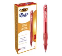 BIC Velocity Medium Retractable Gel Pen (Box of 12) - Red 12 count (Pack of 1) R