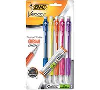Bic Velocity Strong Lead Mechanical Pencil, Medium Point (0.7mm), Smooth Dark Writing, 5-Count