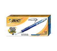 Bic VLG11BE Velocity Ballpoint Retractable Pen, Blue Ink, Medium, Dozen