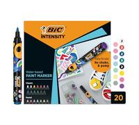 BIC Water Based Paint Marker Pens for use on metal, glass, wood, ceramic, porcelain and various others - Box of 20