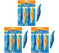 BIC Wite-Out Brand Exact Liner Correction Tape, 19.6 Feet, White, Fast, Clean and Easy to Use Tear-Resistant Tape, 4-Count (Pack of 3)