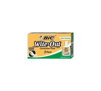 BIC Wite-Out Brand Extra Coverage Correction Fluid 20 mL White Covers The Toughest Mistakes 3-Count