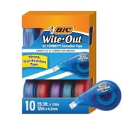 BIC Wite-Out Brand EZ Correct Correction Tape, White, 10-Count