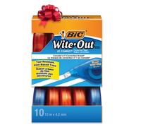 BIC Wite-Out Brand EZ Correct Correction Tape White 10-Count Translucent Dispenser Shows How Much Tape is Remaining